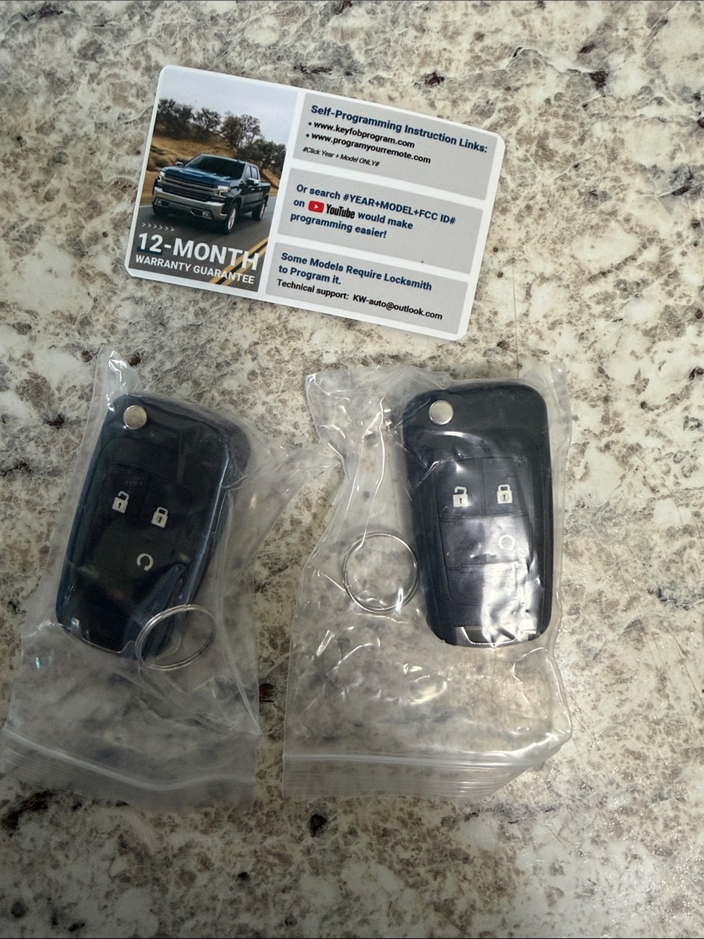 Unbranded Black Replacement Car Key Fob Shell (2-Pack)